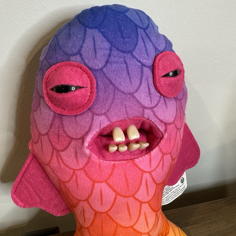 Fuggler Neon Ombre Fish Plush Weirdcore Creepy Cute Monster 10" New WOB - Picture 3 of 5